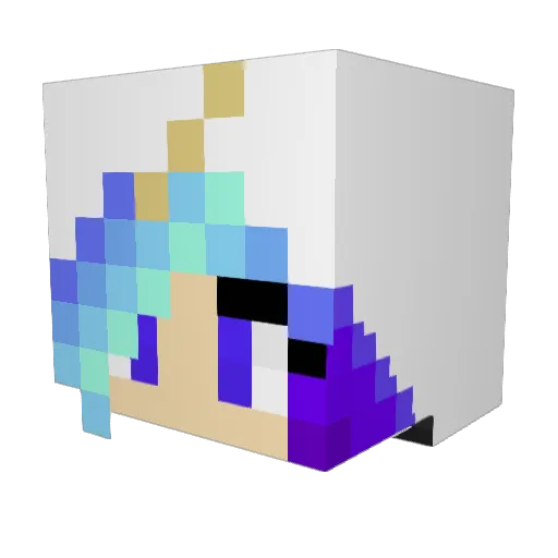 MadelynsWorld Minecraft avatar head, 3D render