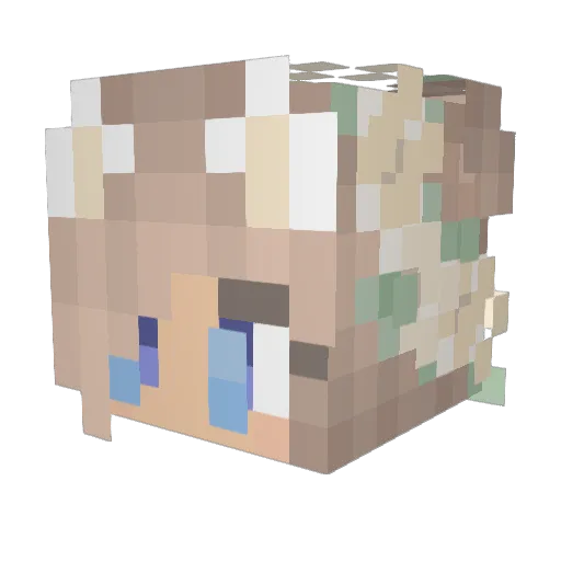 Madi08m Minecraft avatar head, 3D render