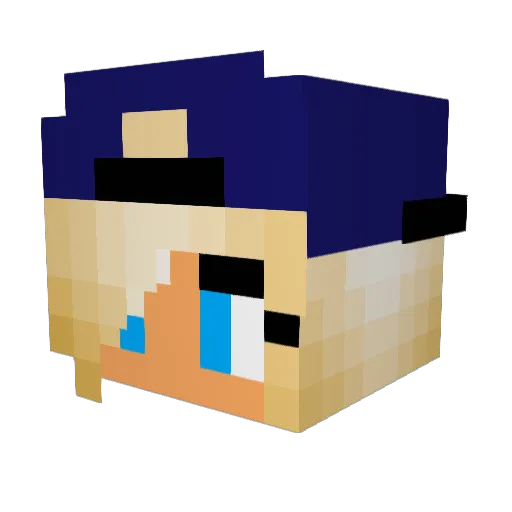 MadiRaine Minecraft avatar head, 3D render