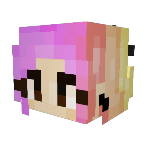 Madi_Rainbow Minecraft avatar head, 3D render