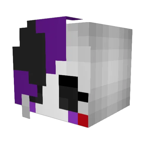 Madionette Minecraft avatar head, 3D render