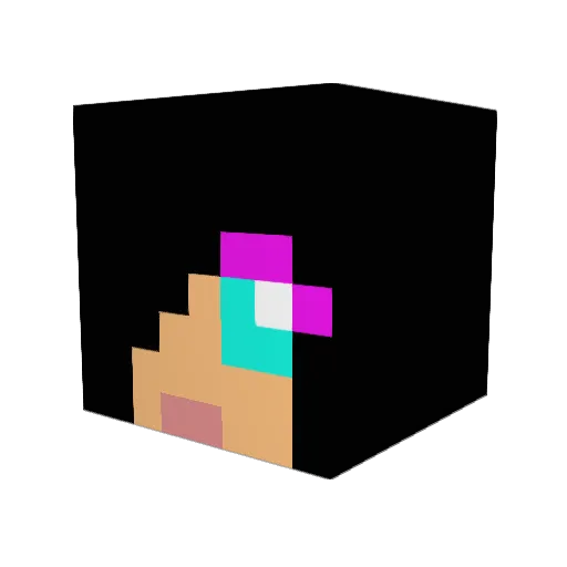 Madisue Minecraft avatar head, 3D render