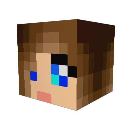 Madisunny Minecraft avatar head, 3D render