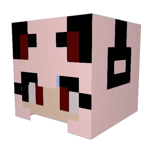 Madokitty Minecraft avatar head, 3D render