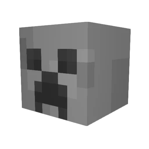 Madongoo Minecraft avatar head, 3D render