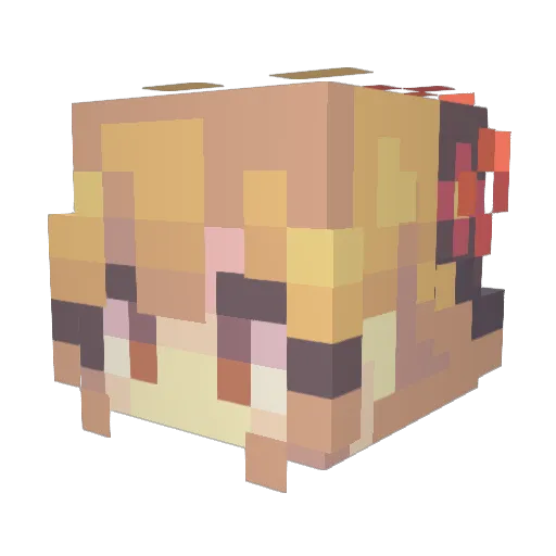 Madonnna Minecraft avatar head, 3D render