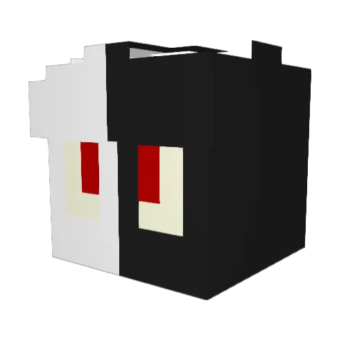 Madoromia Minecraft avatar head, 3D render