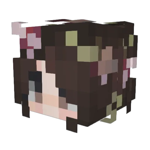 MadyCat666 Minecraft avatar head, 3D render