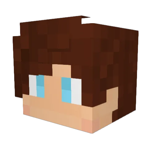 Madzama Minecraft avatar head, 3D render