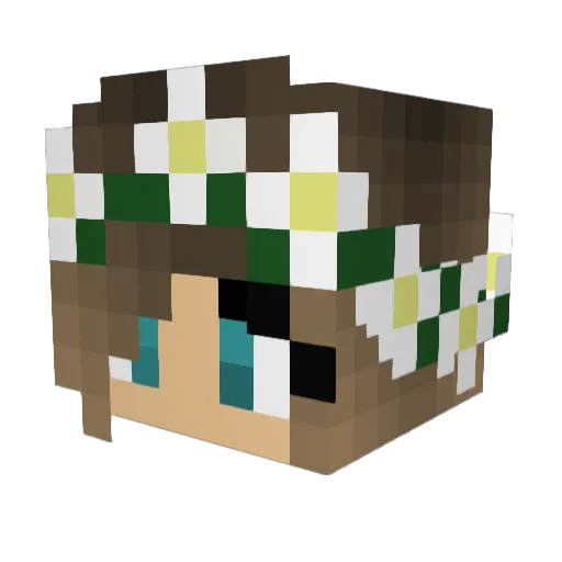 Mae2K Minecraft avatar head, 3D render