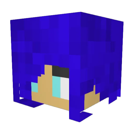 MaeLeo Minecraft avatar head, 3D render