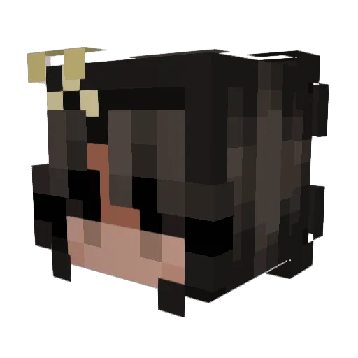 MaeMaeChan Minecraft avatar head, 3D render