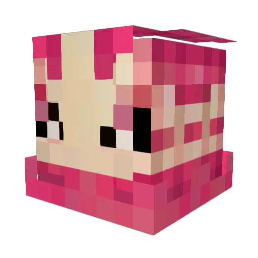 MaeMayBeHappy Minecraft avatar head, 3D render