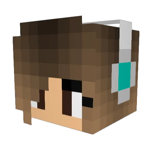 MaeMusic Minecraft avatar head, 3D render
