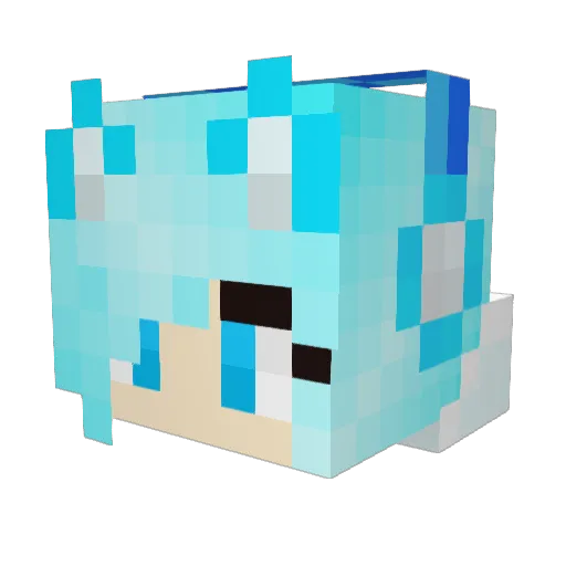 MaeTheNoob Minecraft avatar head, 3D render