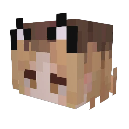 Maeflo Minecraft avatar head, 3D render