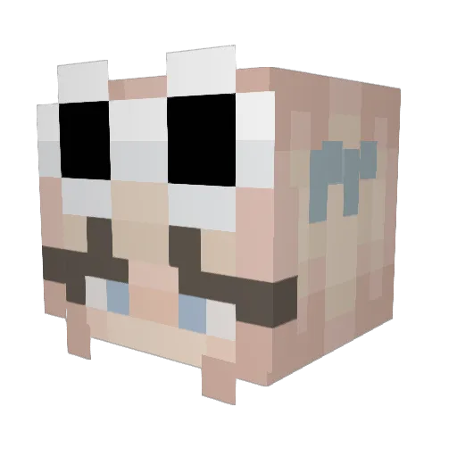 Maehc Minecraft avatar head, 3D render