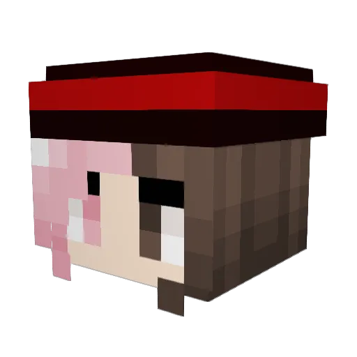 Maehpups Minecraft avatar head, 3D render