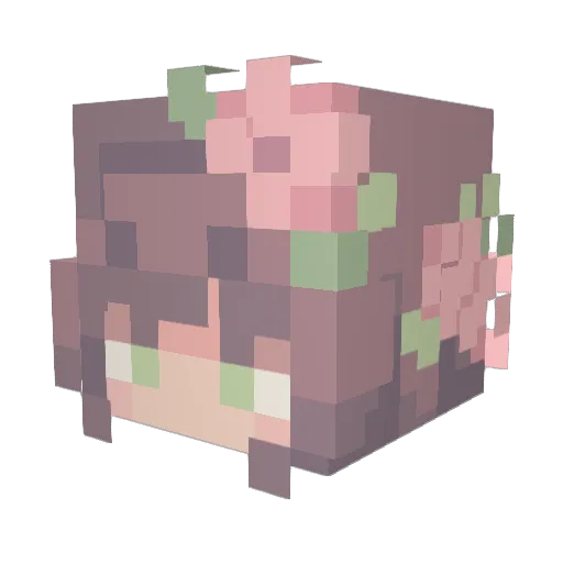Maelia_B Minecraft avatar head, 3D render