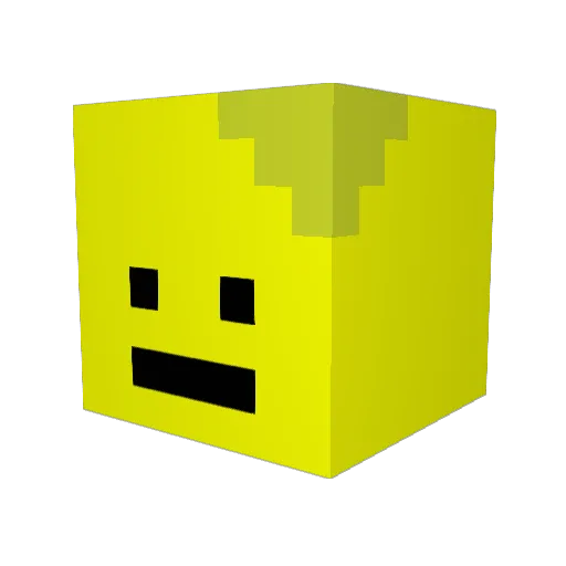Maelpotdemiel Minecraft avatar head, 3D render