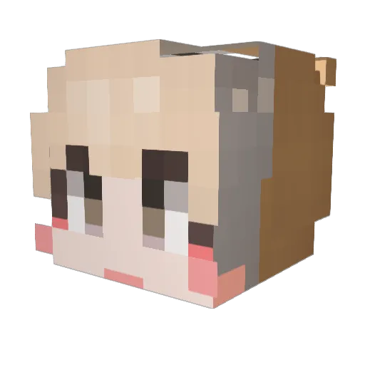 Maemii Minecraft avatar head, 3D render