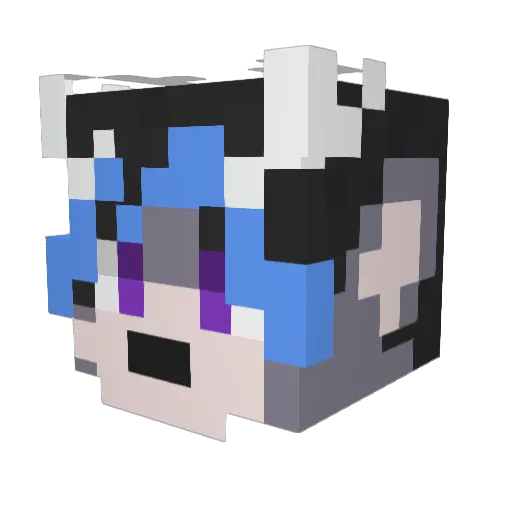 Maemsy Minecraft avatar head, 3D render