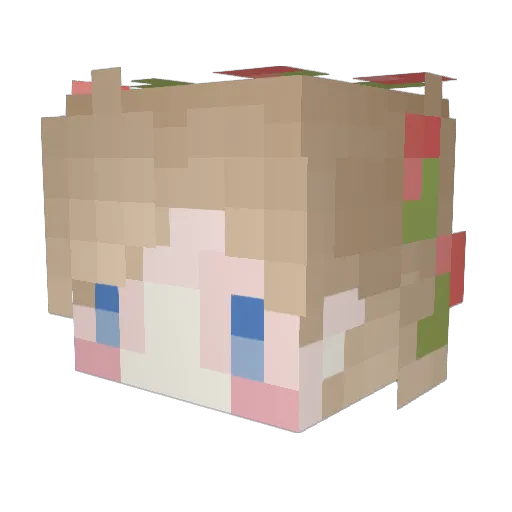 MaeriShi Minecraft avatar head, 3D render
