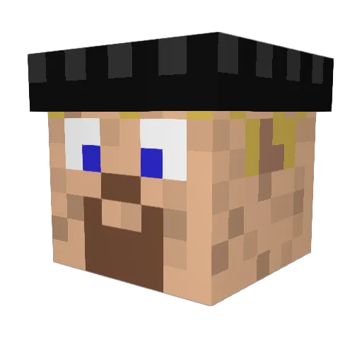 MaestroWaza Minecraft avatar head, 3D render
