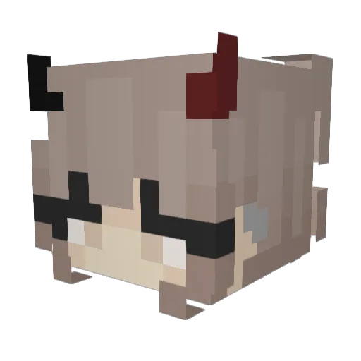 MaeveRin Minecraft avatar head, 3D render