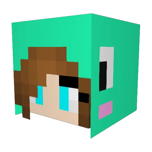 Maeverr Minecraft avatar head, 3D render
