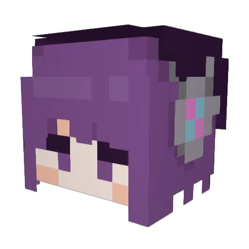 Maffpotato Minecraft avatar head, 3D render