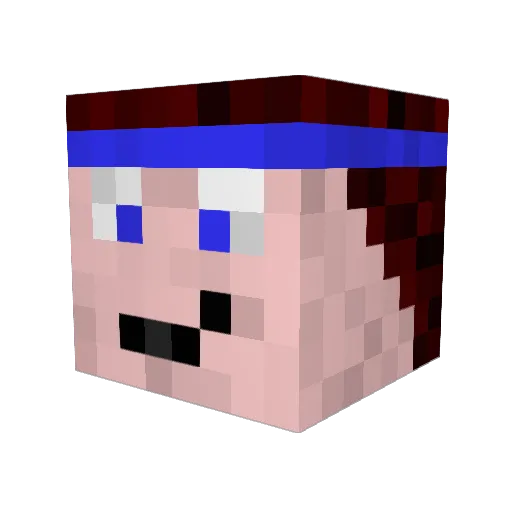 Mafioze Minecraft avatar head, 3D render