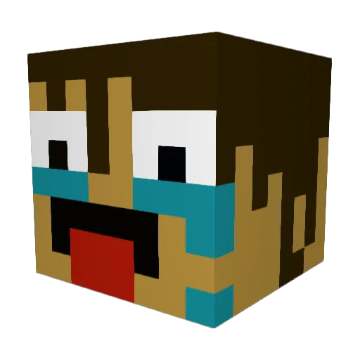 Mafoga Minecraft avatar head, 3D render