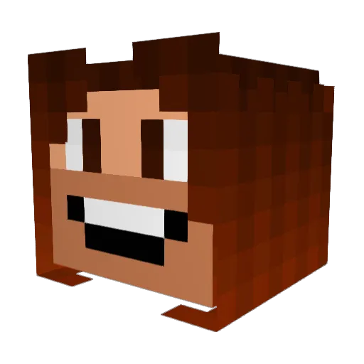Mafuhsa Minecraft avatar head, 3D render