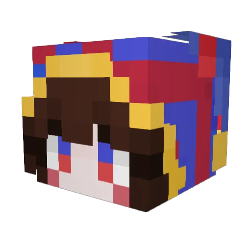 MafuteruNiko Minecraft avatar head, 3D render