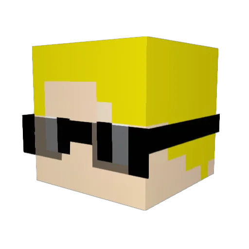 MagGamesMC Minecraft avatar head, 3D render