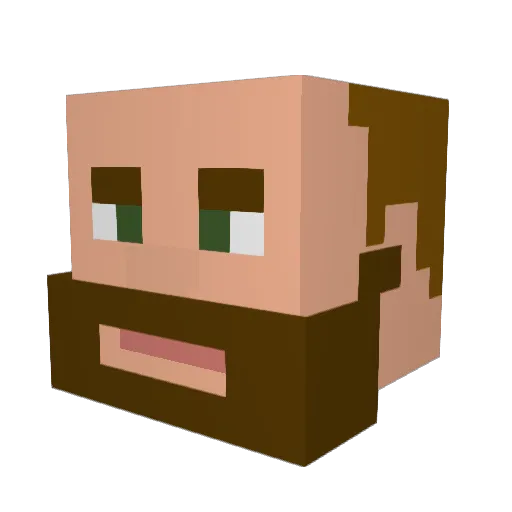 Magarathin Minecraft avatar head, 3D render