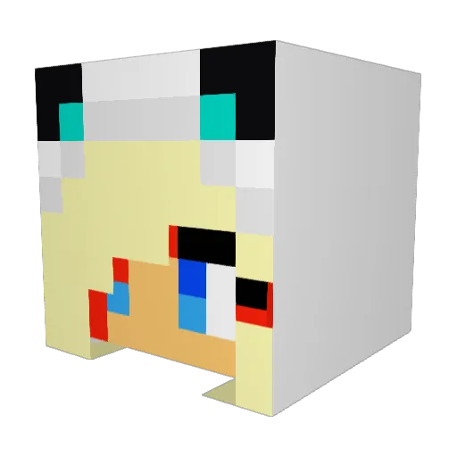 MagdaMax Minecraft avatar head, 3D render