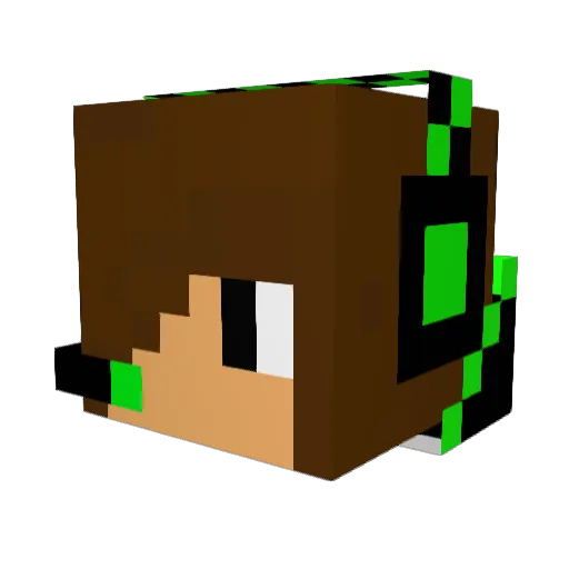 Magdelex Minecraft avatar head, 3D render