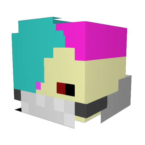 Mage_Kun Minecraft avatar head, 3D render