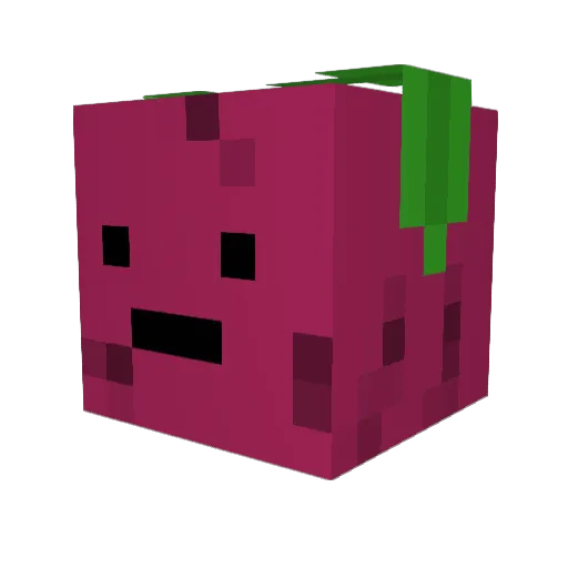 MagentaBeet Minecraft avatar head, 3D render