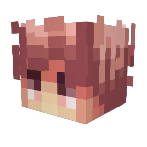 MagentaWool Minecraft avatar head, 3D render