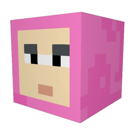 Magenta_Man Minecraft avatar head, 3D render