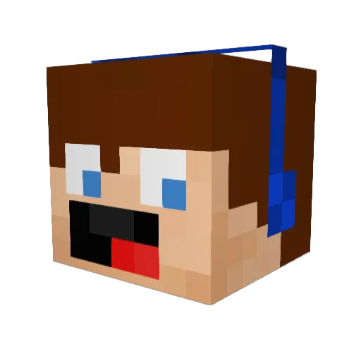 Maghio Minecraft avatar head, 3D render
