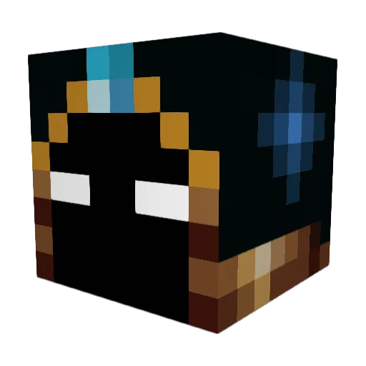 Magiaus Minecraft avatar head, 3D render