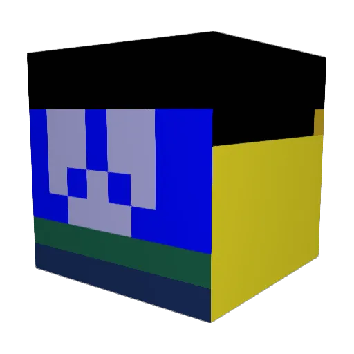 MagicBish Minecraft avatar head, 3D render