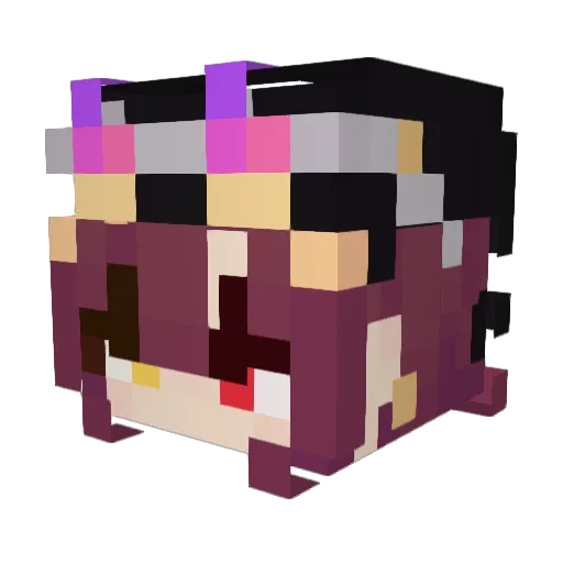 MagicGirlsrock Minecraft avatar head, 3D render