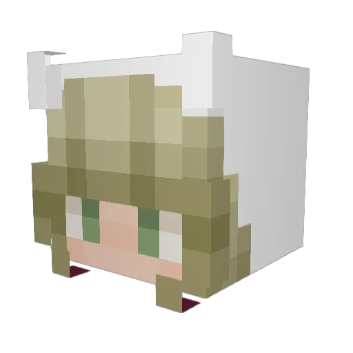 MagicIWantU Minecraft avatar head, 3D render