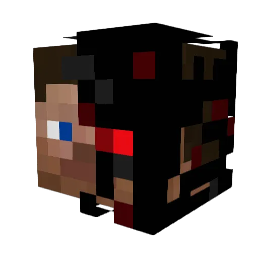 MagicIceFire Minecraft avatar head, 3D render