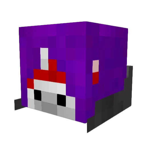 MagicMushroomCow Minecraft avatar head, 3D render